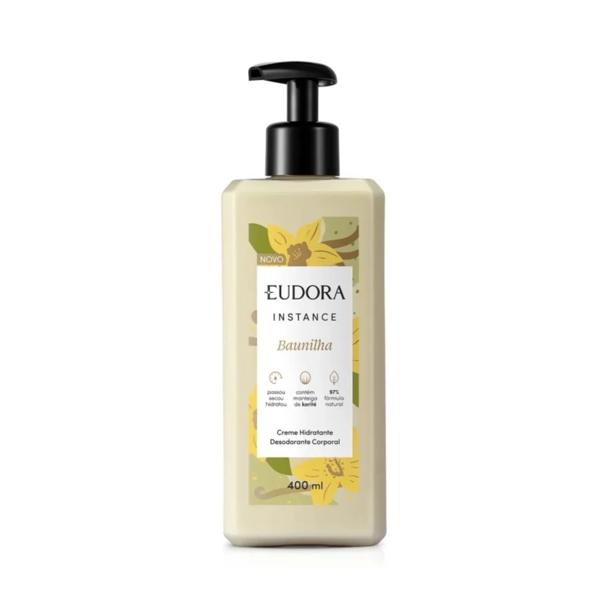 Creme Corporal Desodorante Hidratante Baunilha Eudora Instance Frasco 400ml