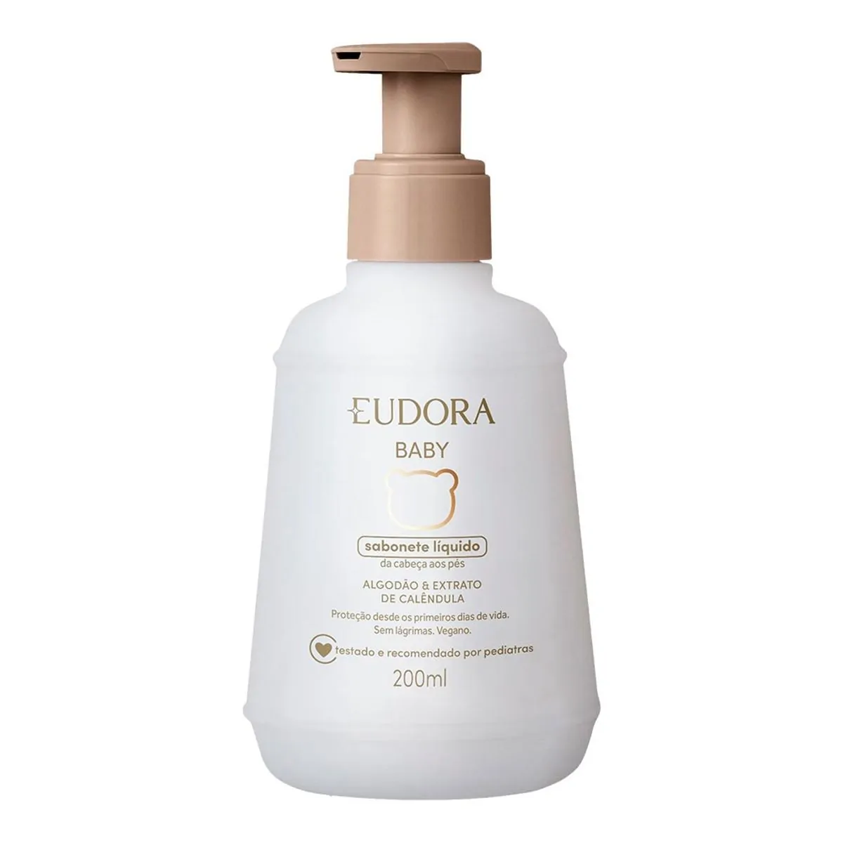 Sabonete Líquido Da Cabeça Aos Pés Algodão E Extrato De Calêndula Eudora Baby Frasco 200ml