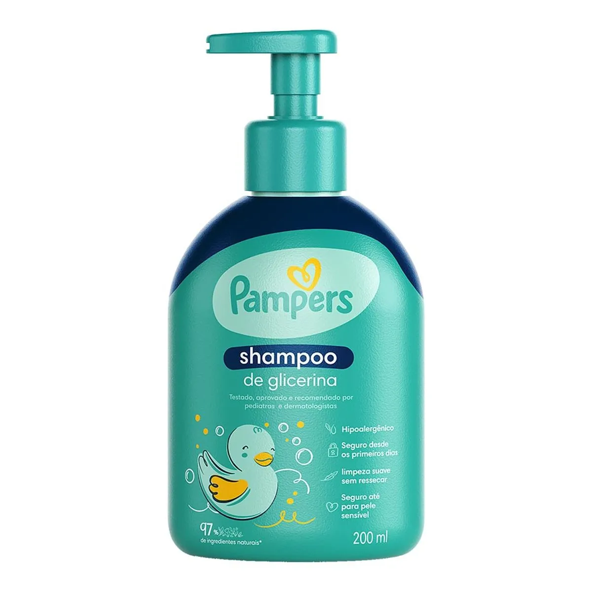 Shampoo Infantil de Glicerina Pampers Frasco 200ml