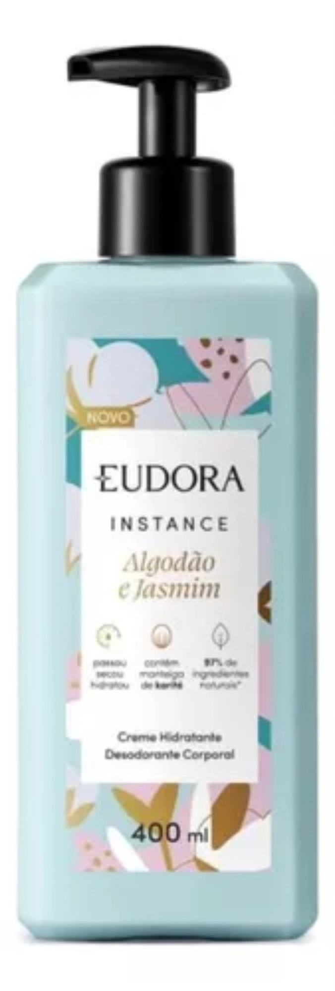 Creme Corporal Desodorante Hidratante Algodão E Jasmim Eudora Instance Frasco 400ml
