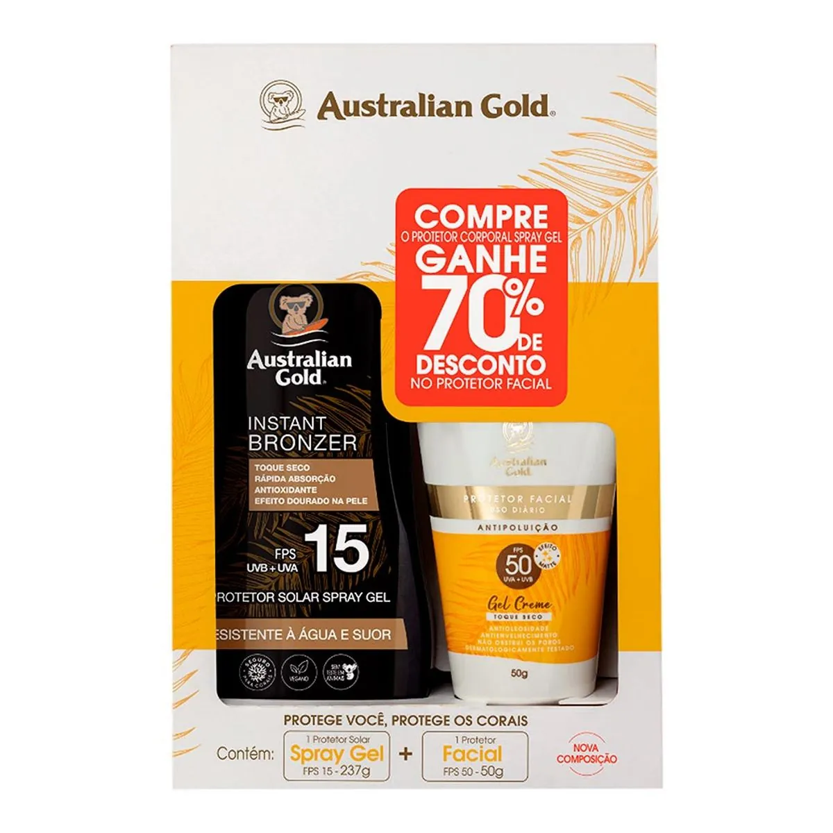 Kit Protetor Solar Corporal Gel Toque Seco Fps 15 237g Spray Protetor Solar Facial Gel Creme Toque S