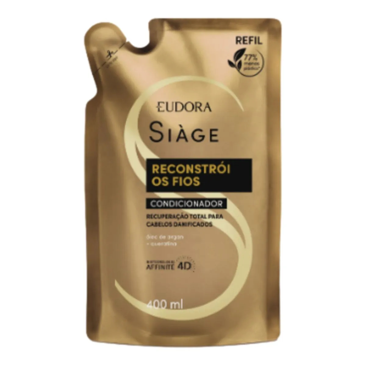 Condicionador Eudora Siàge Reconstrói Os Fios Sachê 400ml Refil