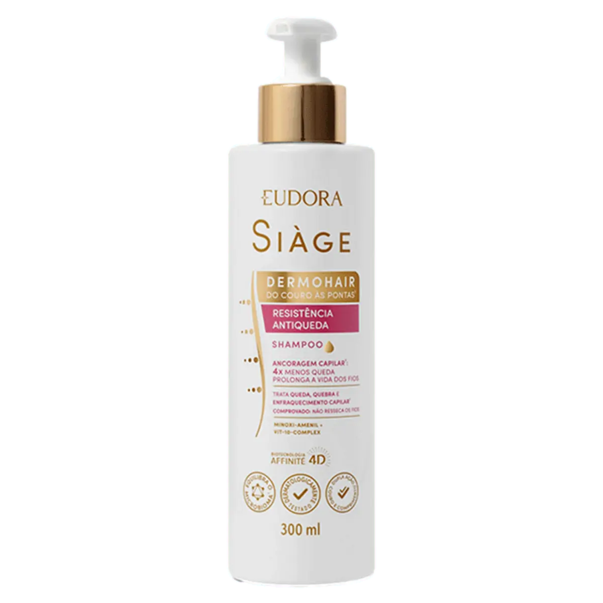 Shampoo Eudora Siàge Resistência Antiqueda Frasco 300ml Pump