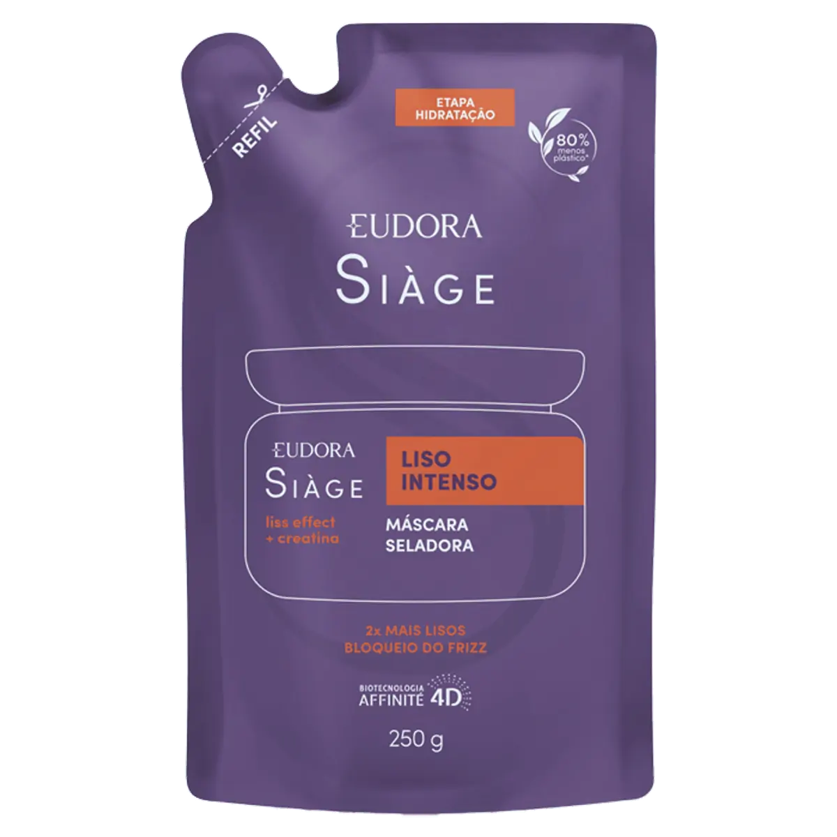 Máscara De Tratamento Eudora Siàge Liso Intenso Sachê 250g Refil