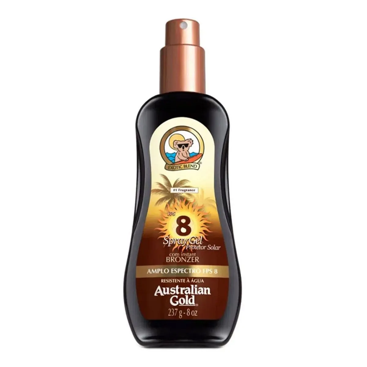 Protetor Solar Spray Gel FPS 8 Australian Gold Exotic Blend Frasco 237g
