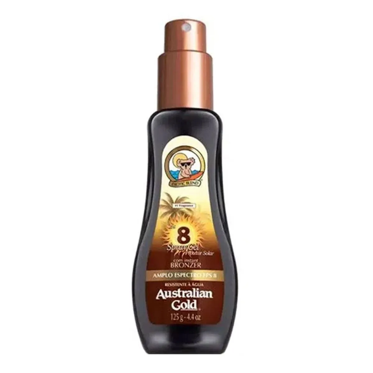 Gold Protetor Solar Corporal FPS 8 Australian Gold - Instant Bronzer Spray Gel - 125ml