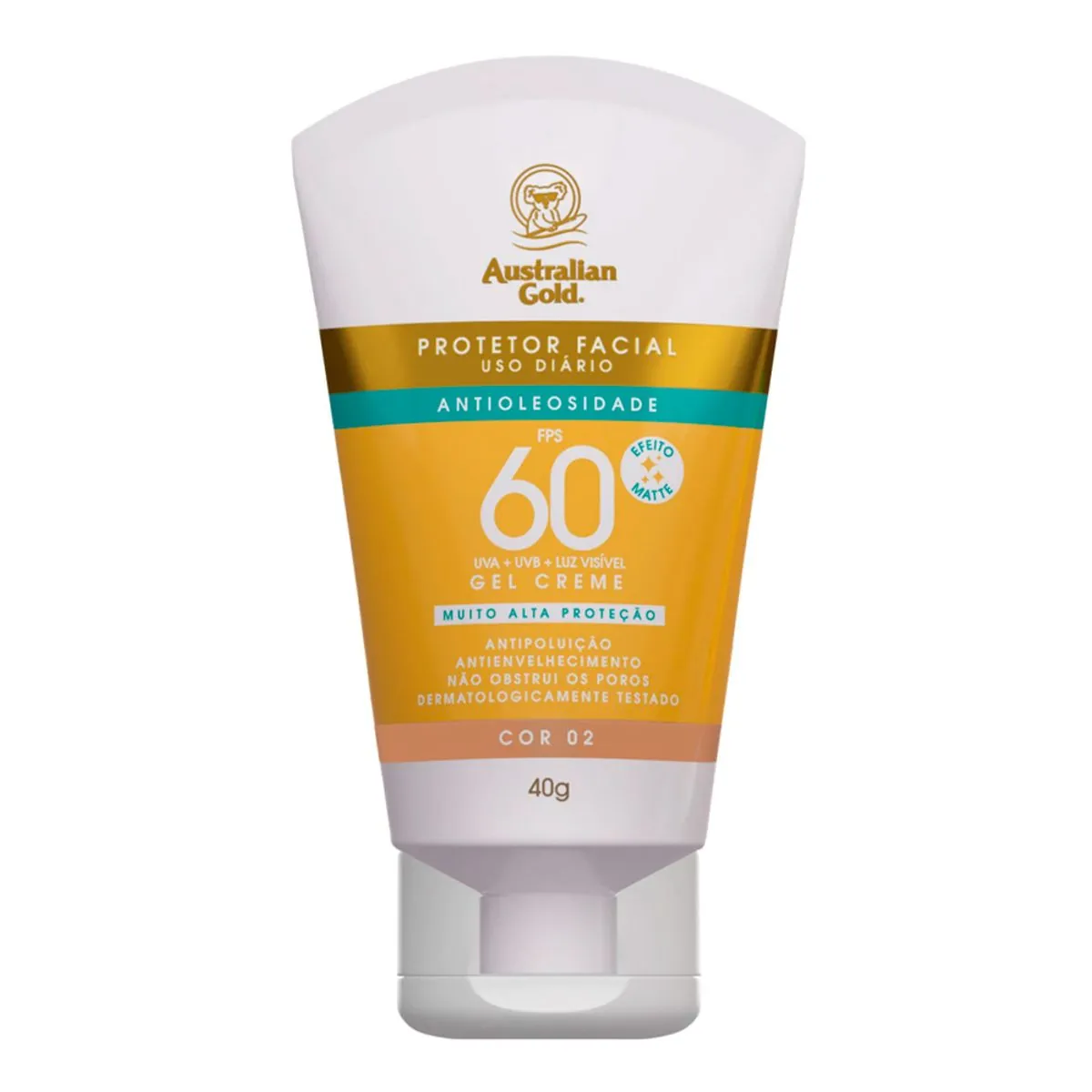PROTETOR FACIAL GEL CREME COR 02 - AUSTRALIAN GOLD FPS60 40G