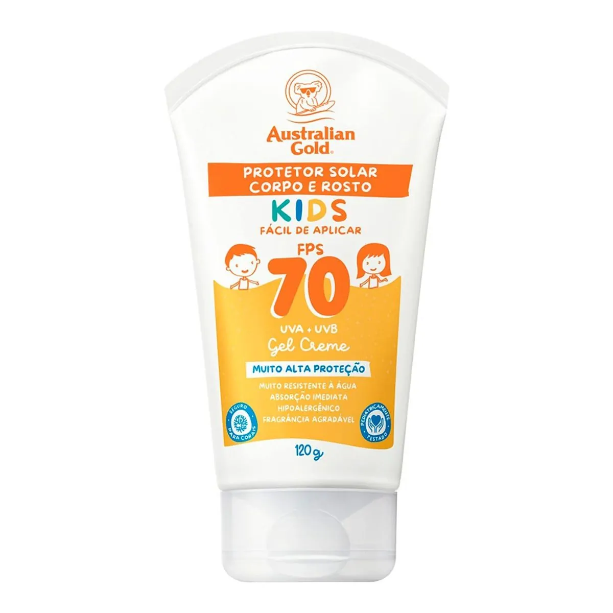 Protetor Solar Gel Creme FPS 70 Australian Gold Kids Bisnaga 120g