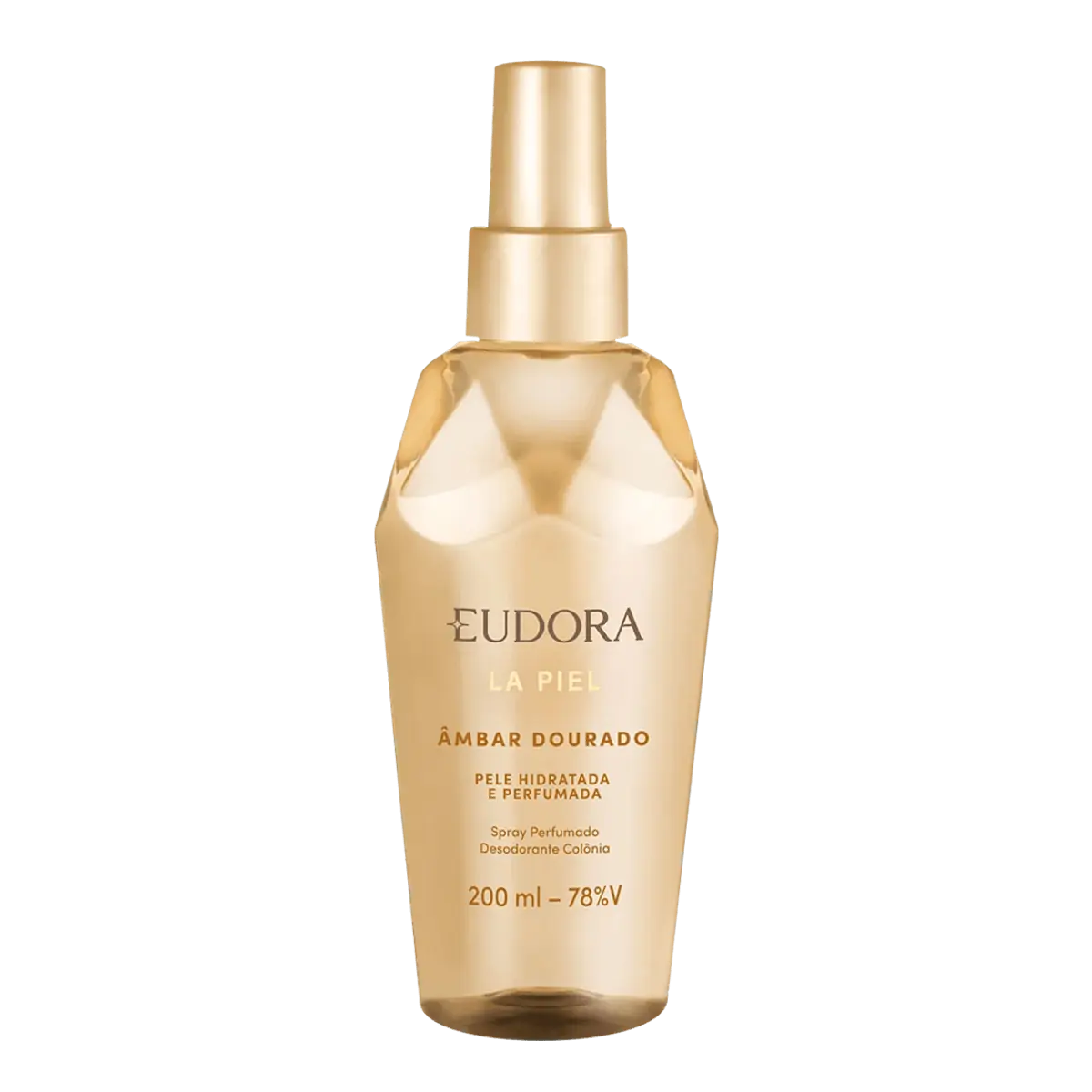 Desodorante Colônia âmbar Dourado Eudora La Piel Frasco 200ml