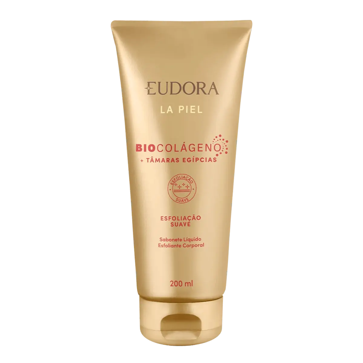 Sabonete Líquido Esfoliante Corporal Tâmaras Egípcias Eudora La Piel Bisnaga 200ml