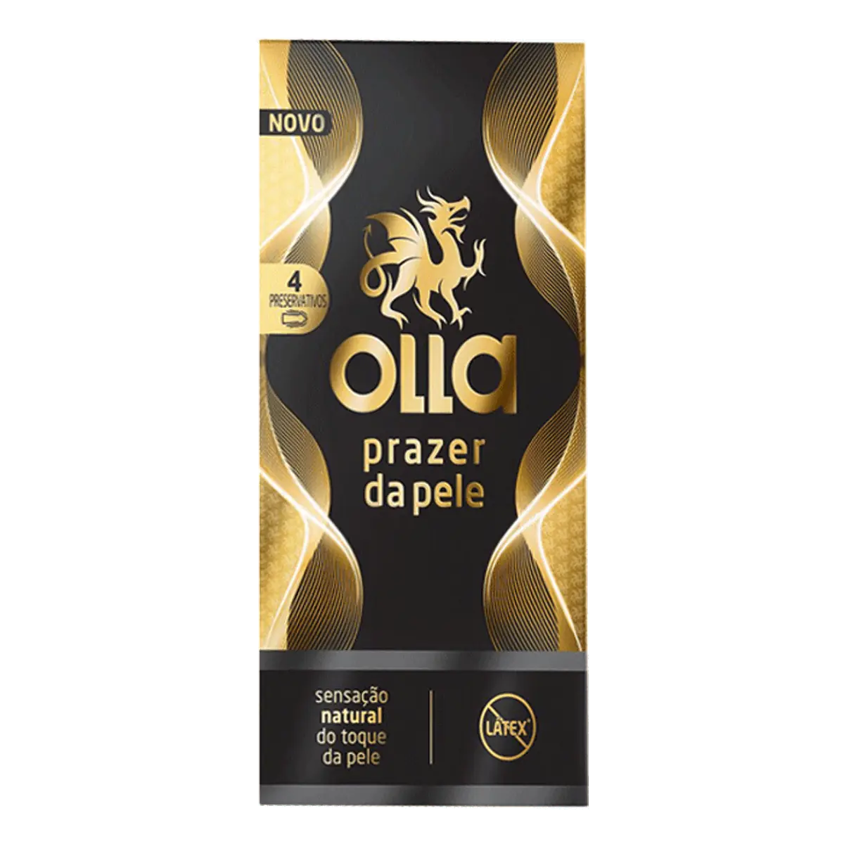 Preservativo Masculino Prazer da Pele Olla Com 4 unidades