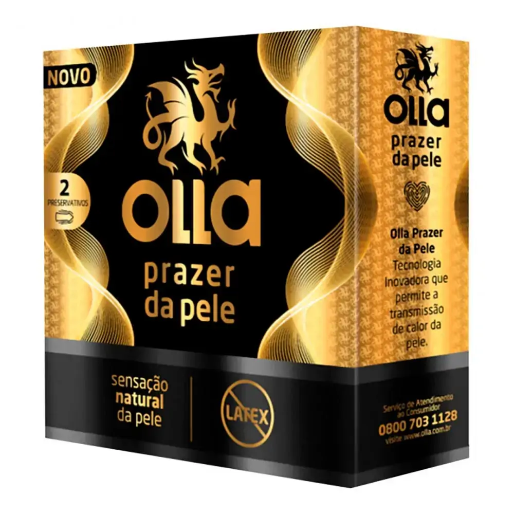 Preservativo Prazer da Pele Olla Com 2 Unidades