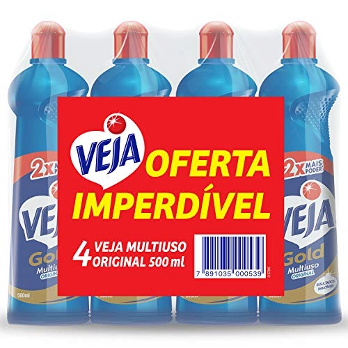 Pack Limpador Multiuso Original Veja Gold Squeeze 4 Unidades 500ml Cada