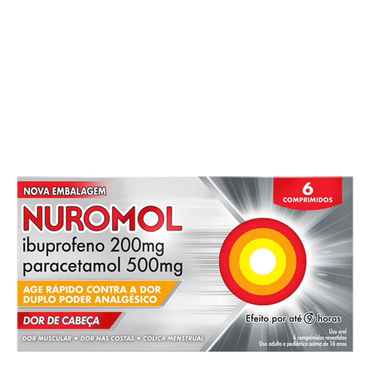 Nuromol Reckitt Benckiser Caixa 6 Comprimidos Revestidos