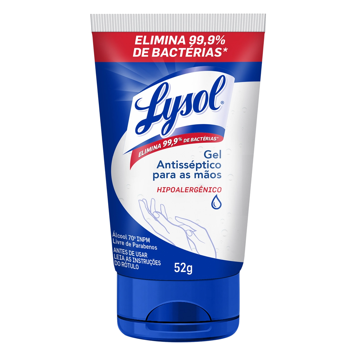 álcool Gel 70 Inpm Lysol Bisnaga 52g