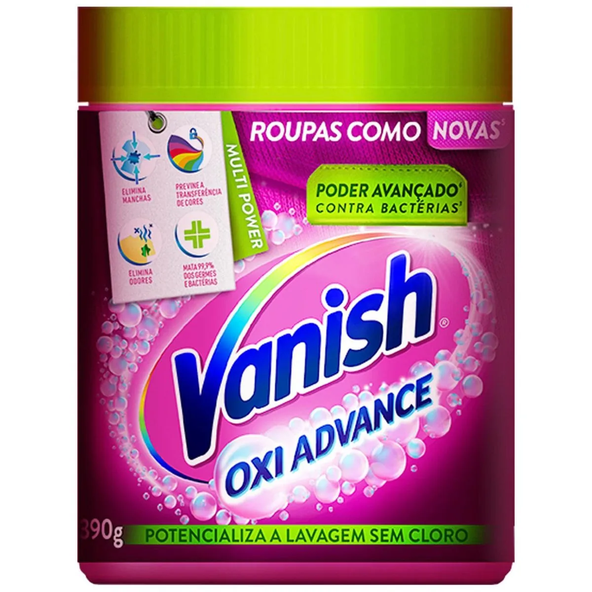Tira Manchas em Pó Vanish Oxi Advance para roupas coloridas 390g