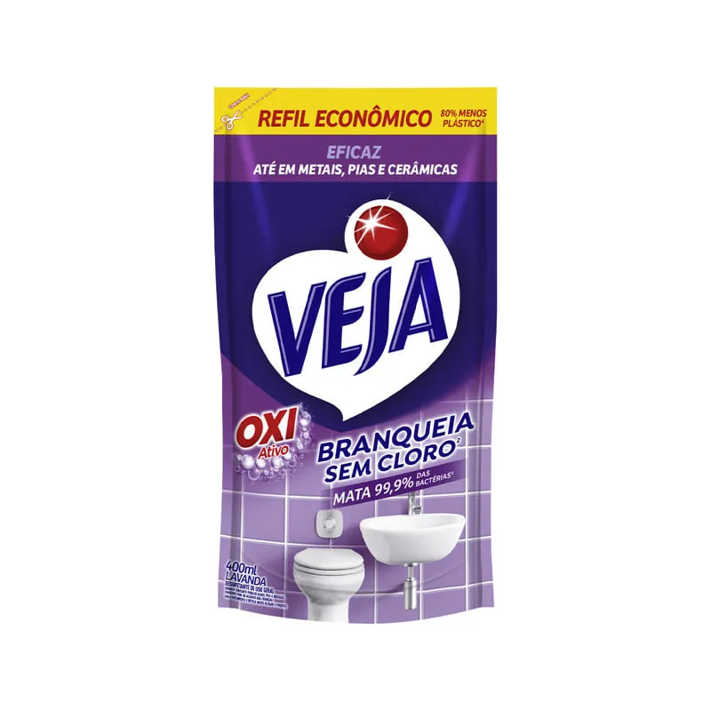 Limpador de Banheiro Antibac Veja Lavanda 400ml Refil Econômico
