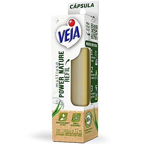 Limpador Cápsula Multiuso Eucalipto e Capim-Limão Veja Power Nature Caixa 12ml Refil