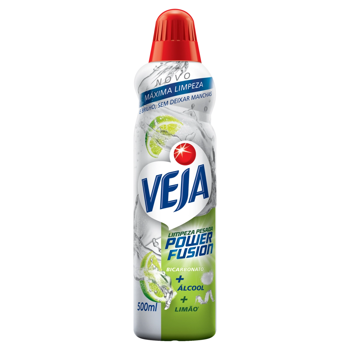 Limpador Limpeza Pesada com Bicarbonato e Álcool Limão Veja Power Fusion Frasco 500ml