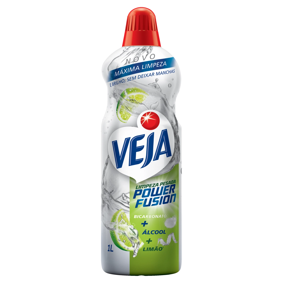 Limpador Limpeza Pesada com Bicarbonato e Álcool Limão Veja Power Fusion Frasco 1l