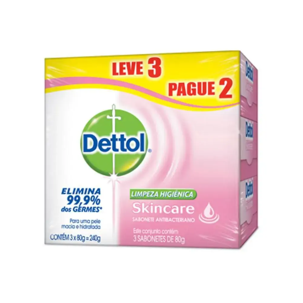 Sabonete Dettol Lev 3 Pag 2 80gr Skincare