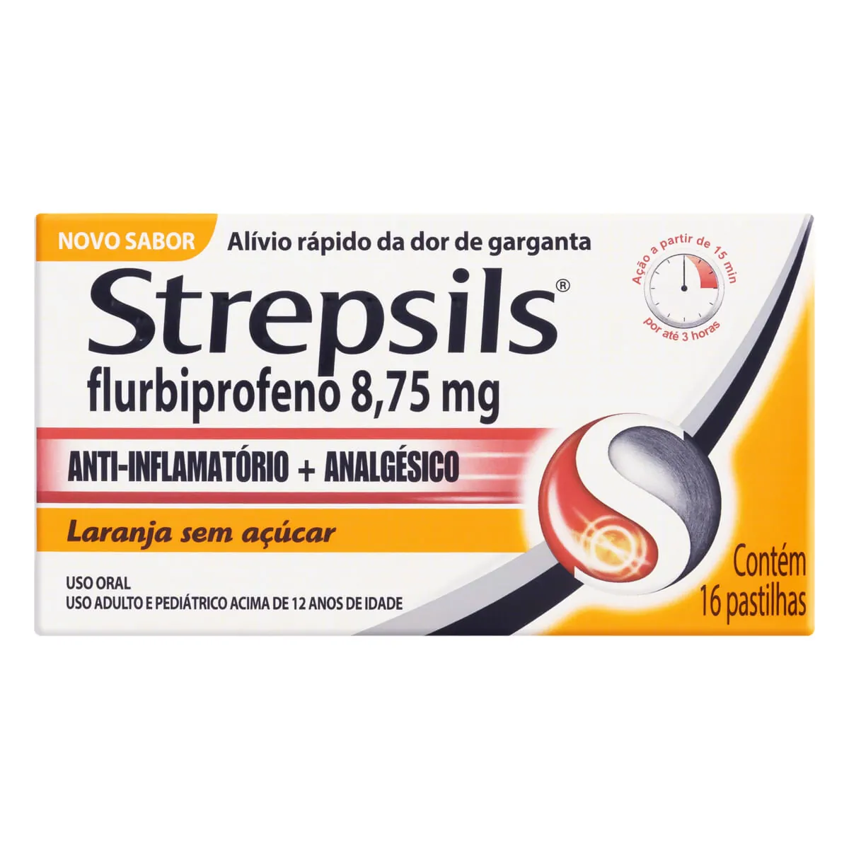 Strepsils Laranja 8,75 mg 16 Pastilhas