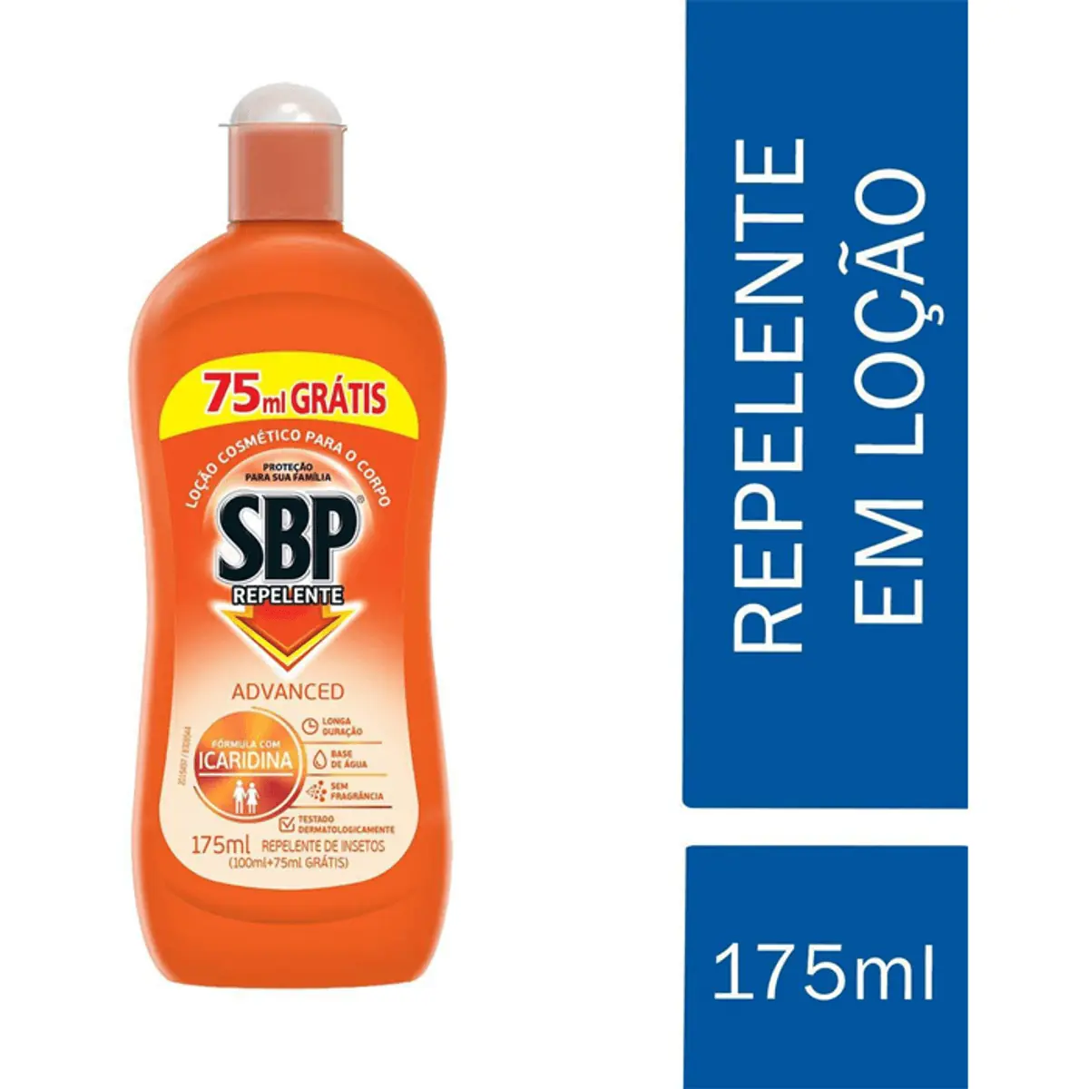 Repelente Loção Sem Fragrância Sbp Advanced Squeeze 175ml Grátis 75ml