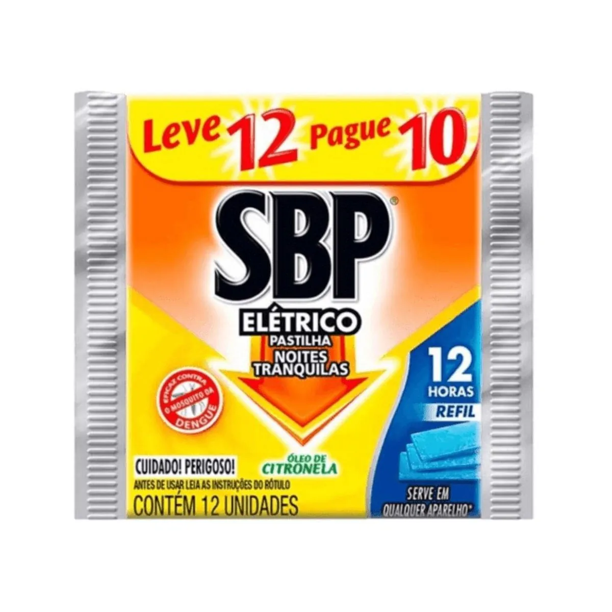 Refil para Repelente Elétrico Pastilha Citronela SBP com 12 unidades