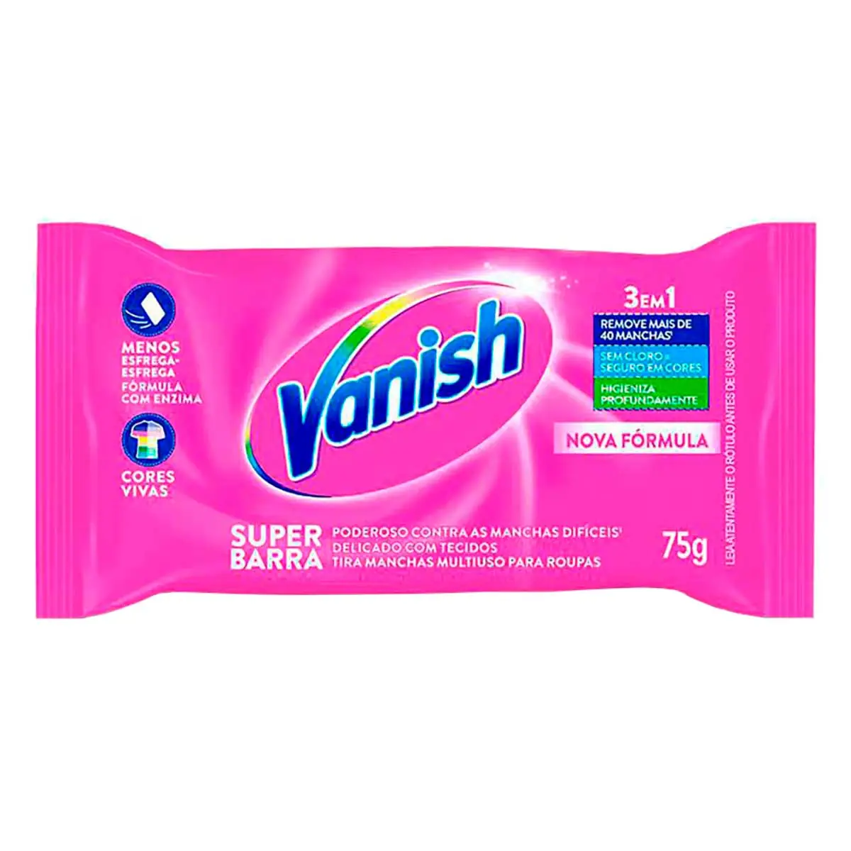 Tira Manchas Vanish Super Barra para roupas coloridas 75g