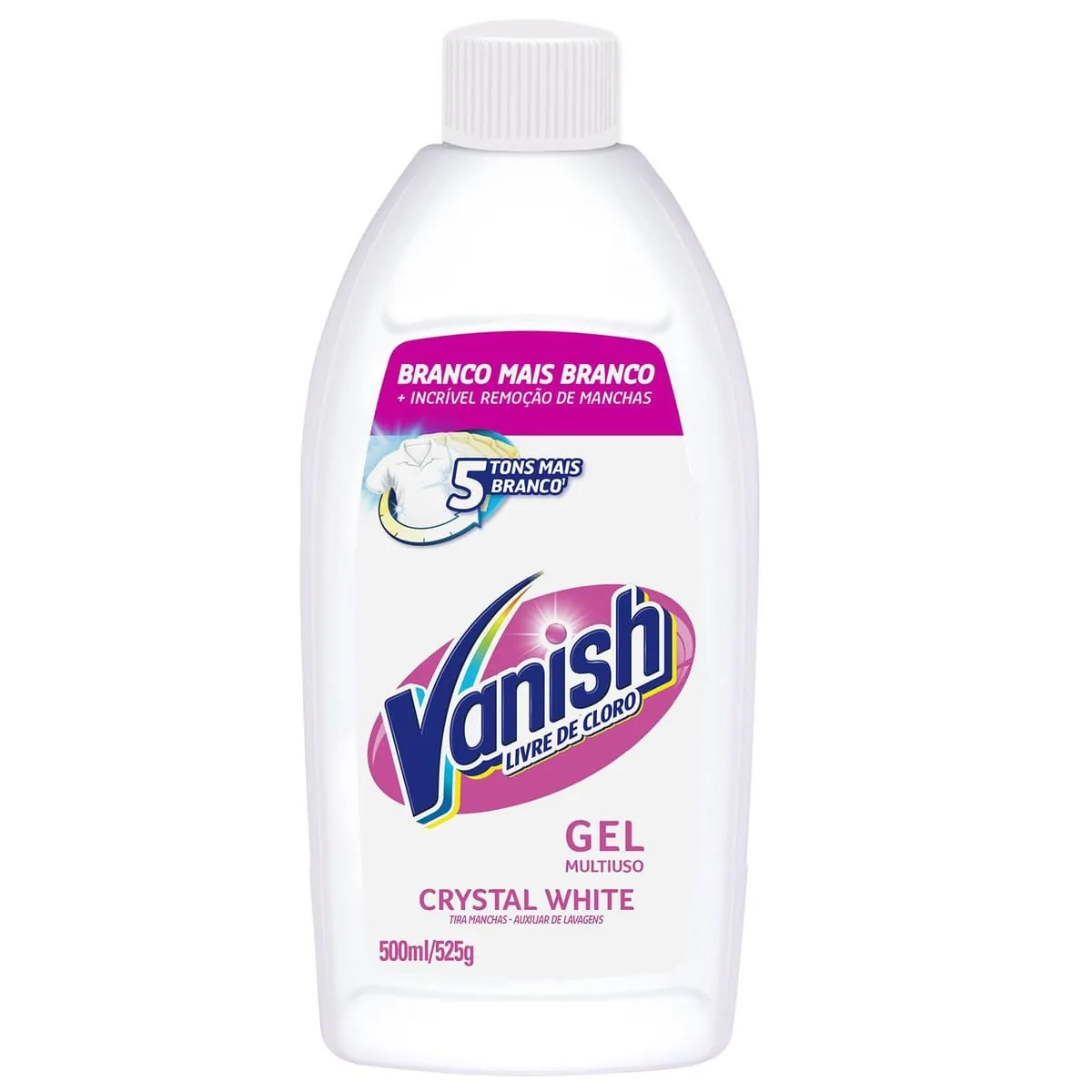 Tira Manchas em Gel Vanish Crystal White para roupas brancas 500ml