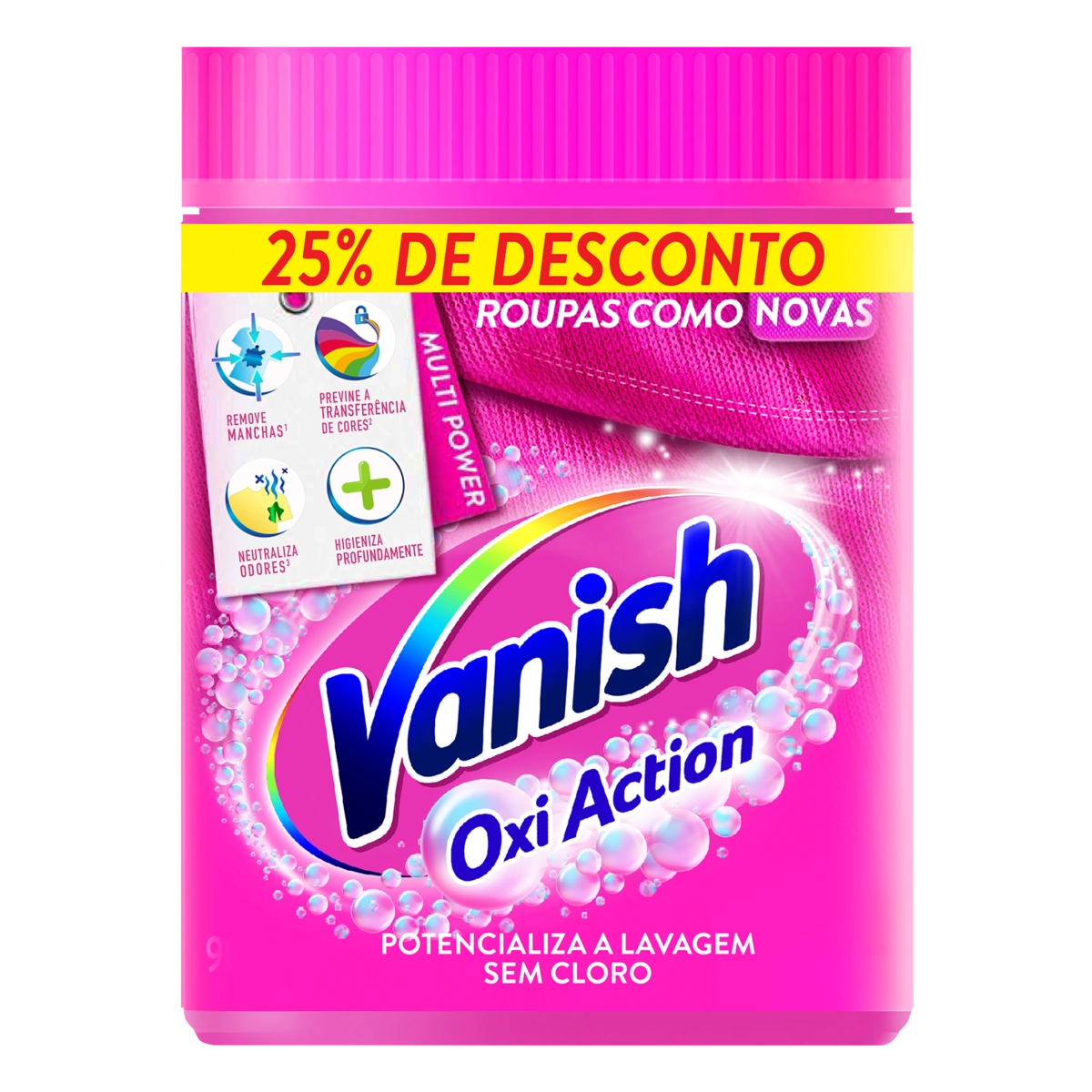 Tira Manchas em Pó Vanish Multi Power Oxi Action 900g para roupas coloridas com 25% de Desconto