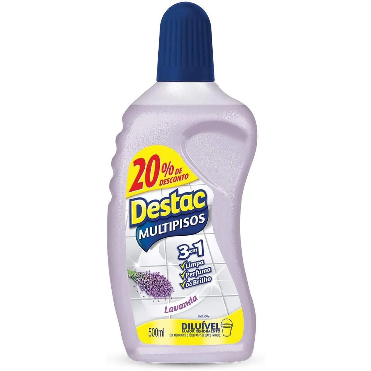 Limpa Pisos Diluível Destac Lavanda Embalagem Econômica 500 ml