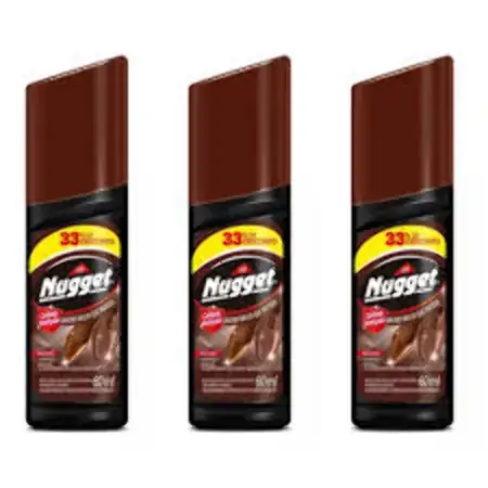 Polidor De Sapato Líquido Marrom Nugget Frasco 60ml Preço Promocional