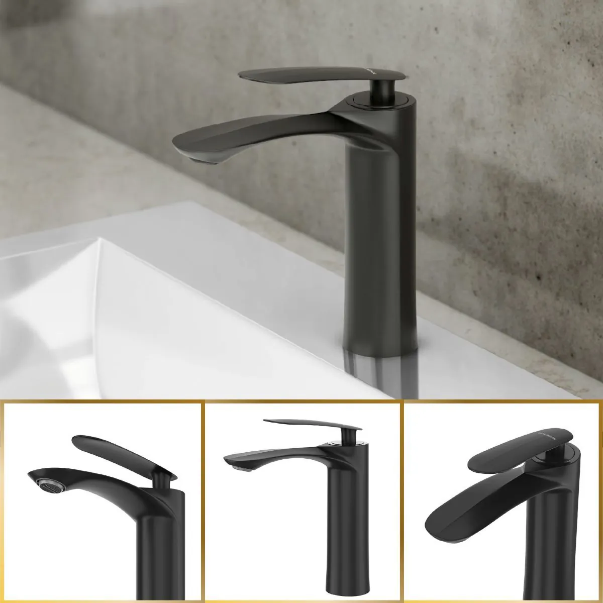 Torneira De Banheiro Lavabo Grécia Monocomando Quente E Fria Preto Goldenx