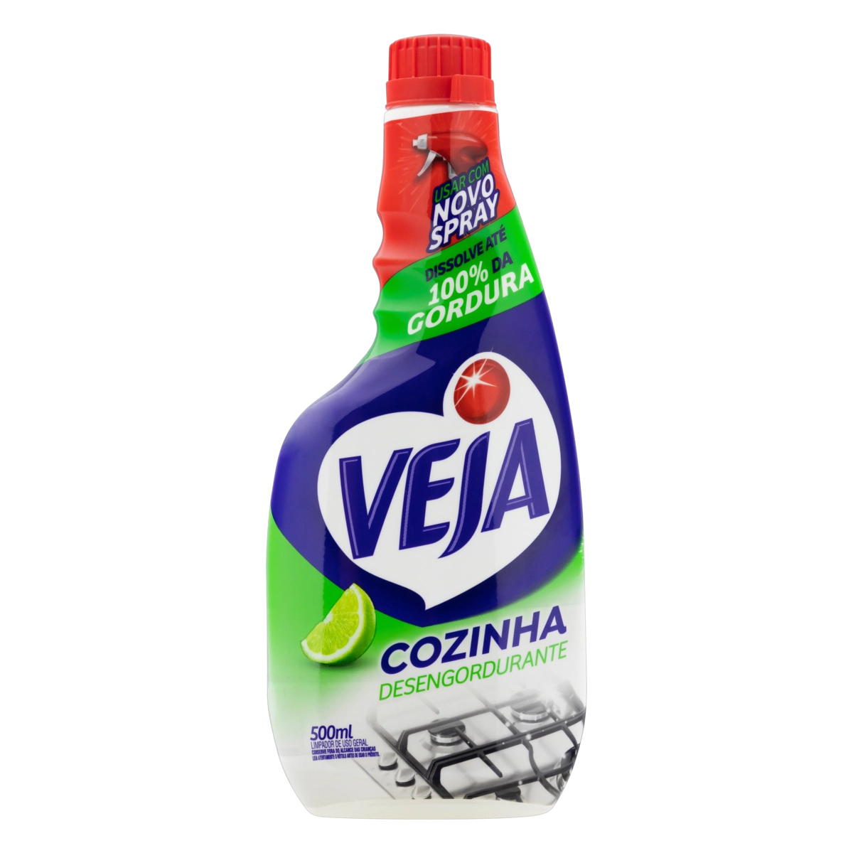 Desengordurante Spray Veja Cozinha Limão 500ml Refil