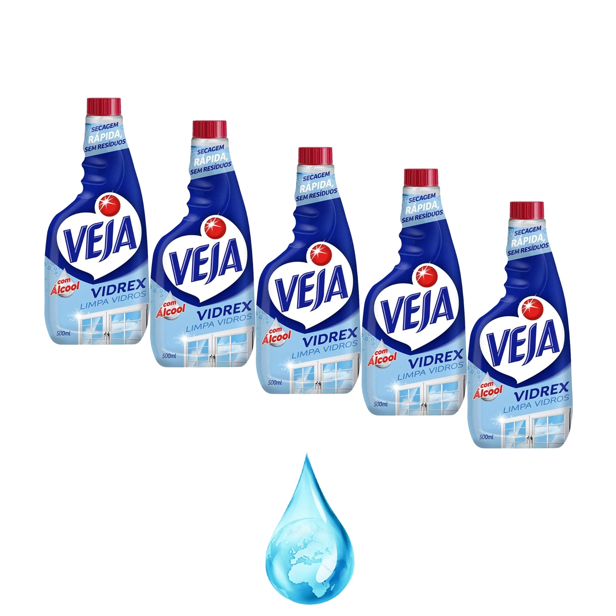 Limpa Vidros Spray Veja Vidrex Tradicional 500ml Refil