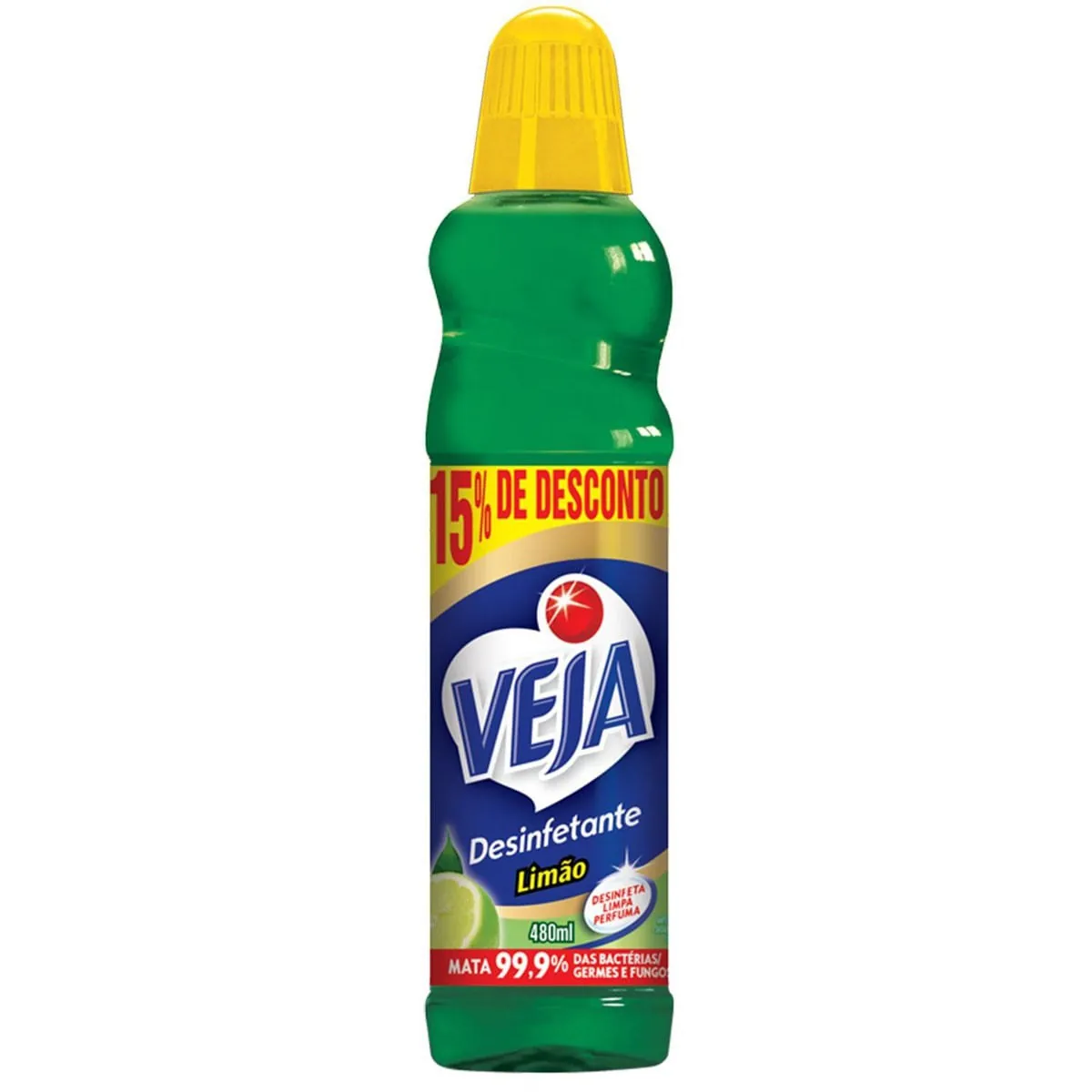 Desinfetante Uso Geral Limão Veja Frasco 480ml Grátis 15 De Desconto