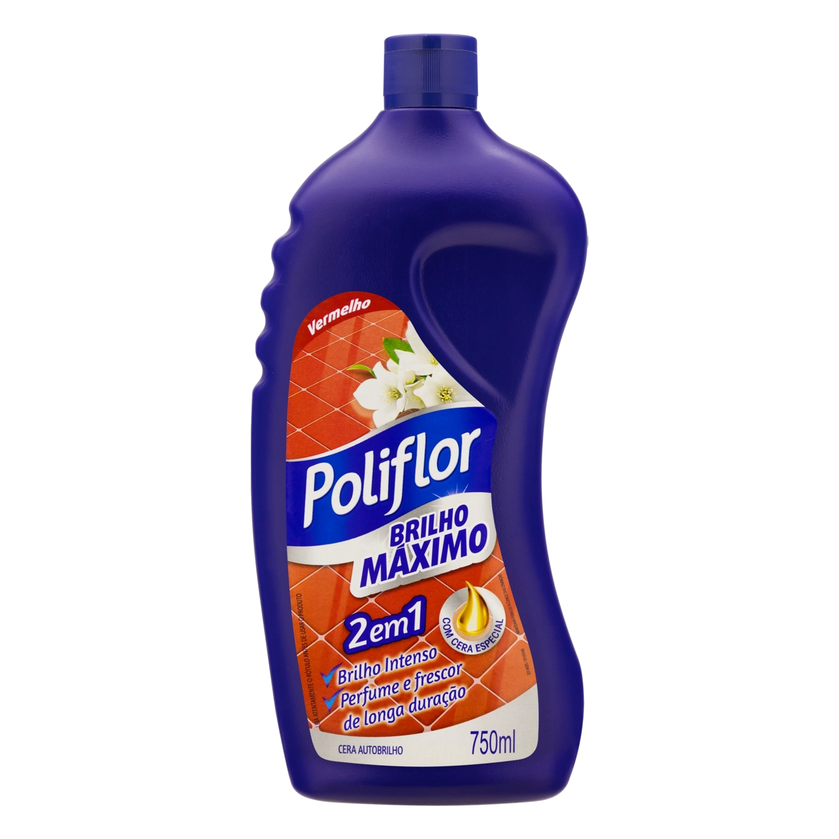 Cera Líquida Autobrilho Vermelha Poliflor Brilho Máximo Squeeze 750ml