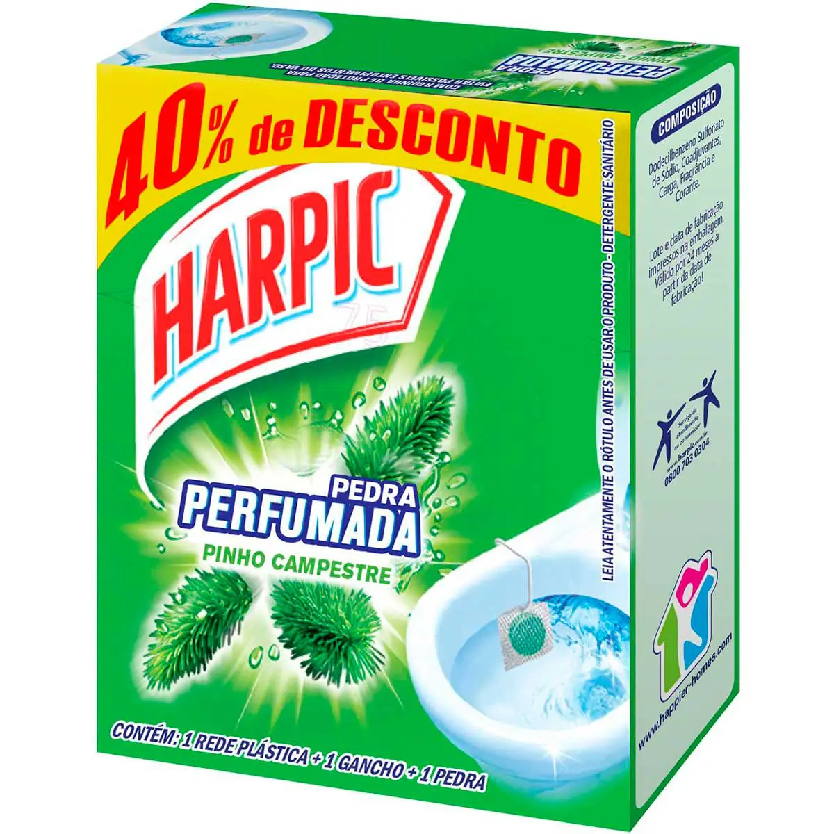 HARPIC PEDRA SANITÁRIA AROMA PLUS PINHO 1un 40% DE DESCONTO