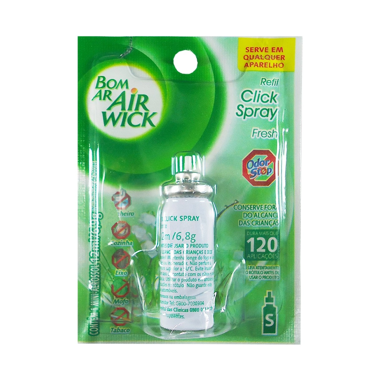 Odorizador de Ambientes BOM AR Air Wick Odor Stop Fresh Refil 12ml