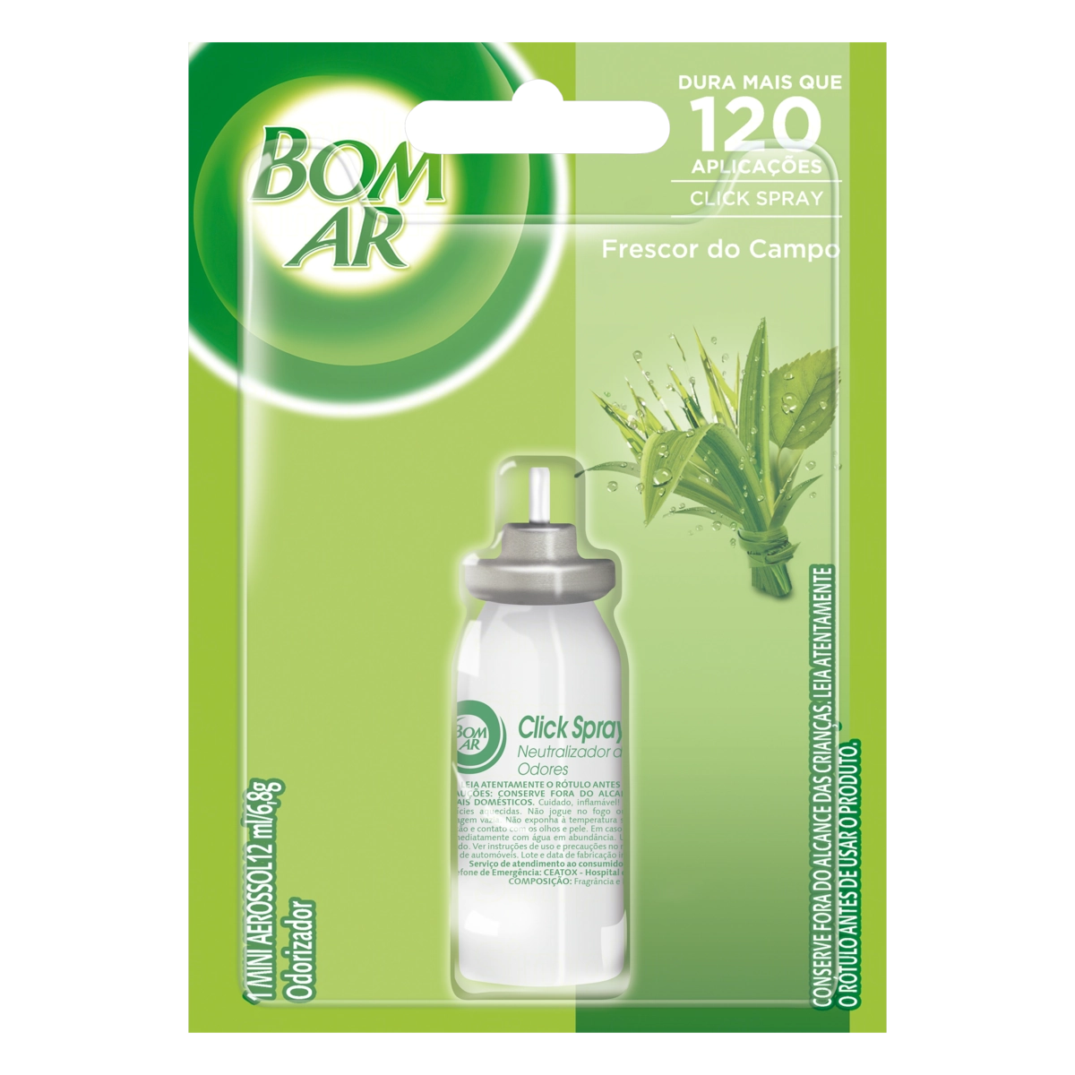 Neutralizador De Odores Limão Siciliano E Baunilha Click Spray Bom Ar Blister 12ml Refil