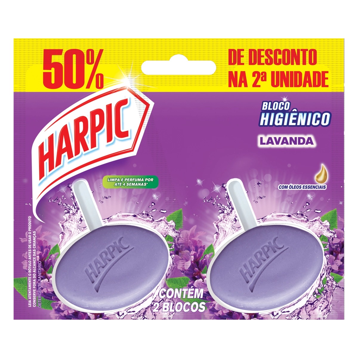 Detergente Sanitário Bloco Lavanda Harpic 2 Unidades Grátis 50 De Desconto Na 2 Unidade