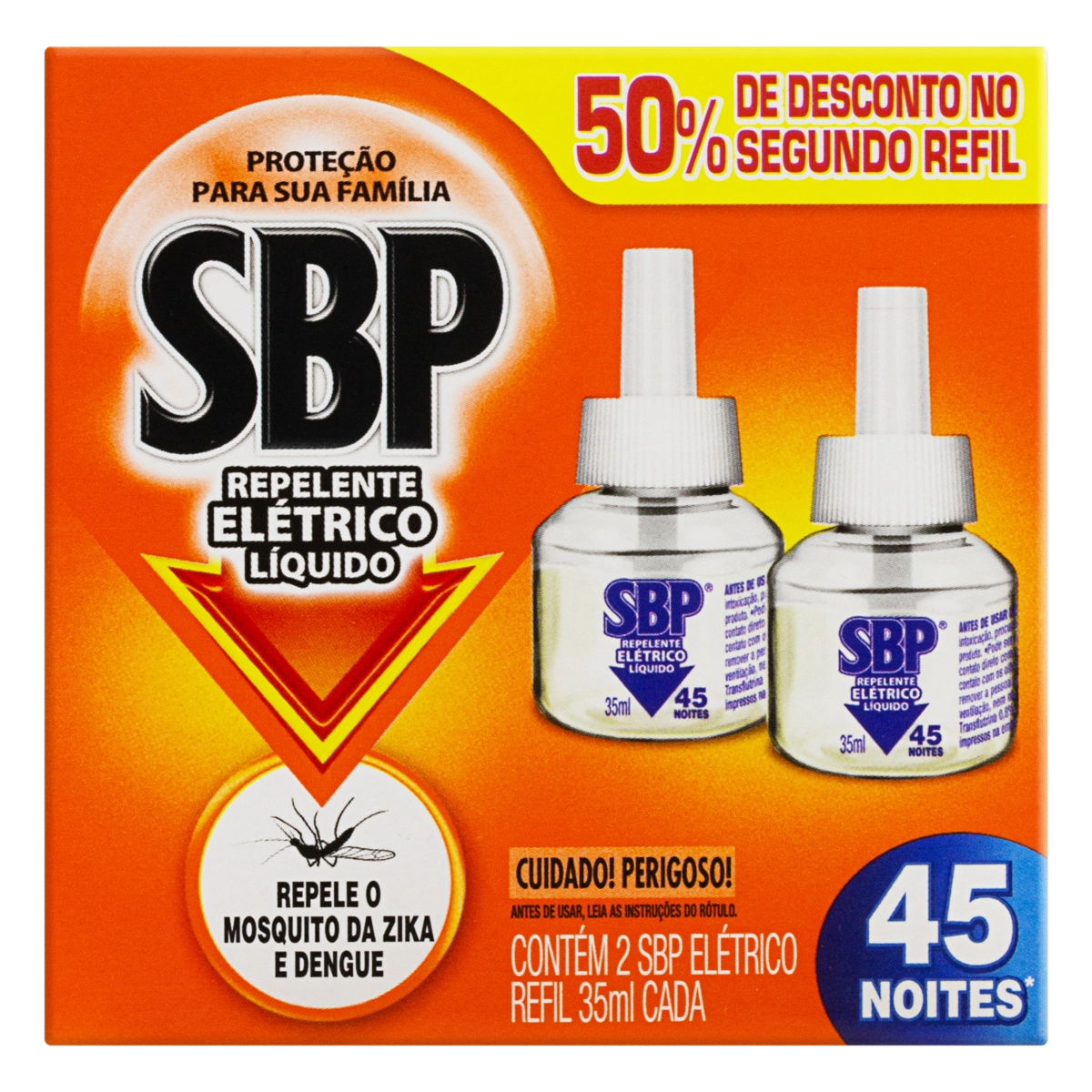 SBP Repelente Elétrico Líquido 45 Noites 50% grátis 2ª Unidade 35ml