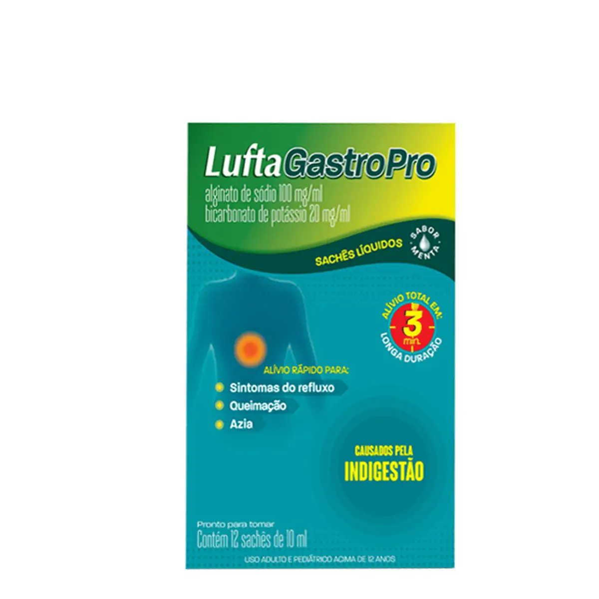 LuftaGastroPro com 12 Sachês Líquido de 10 ml Cada