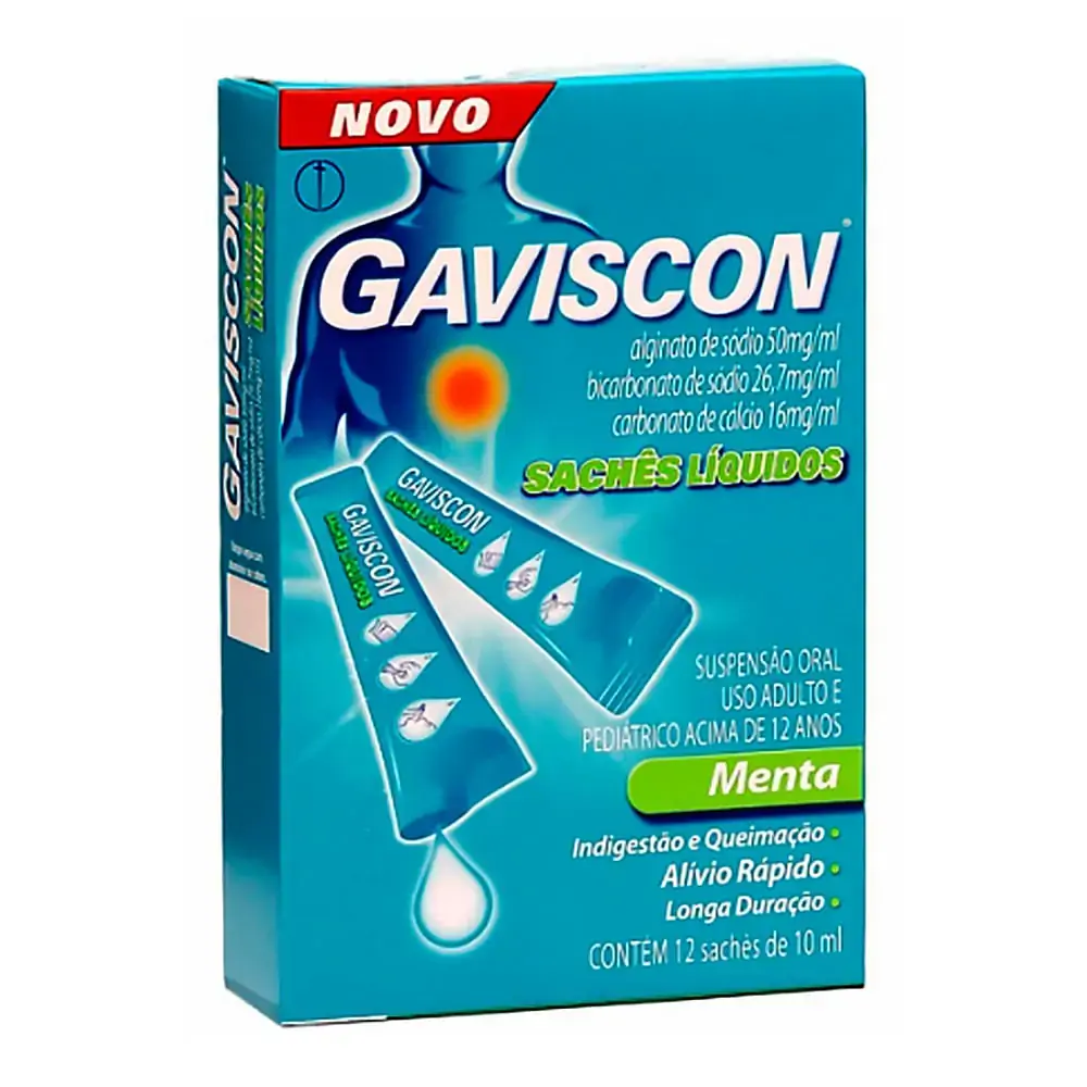 Gaviscon Com 12 Sachês De Cada Sabor Menta