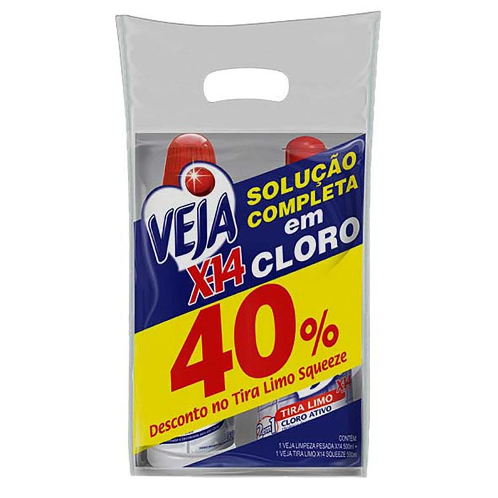 Kit Limpeza Pesada Cloro Ativo 500ml Tira Limo 500ml Veja