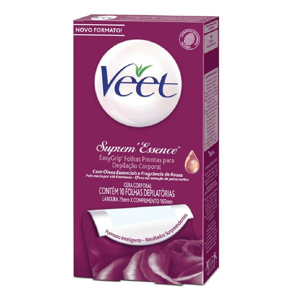 Cera Fria Veet Suprem Essence 10 Folhas Caixa
