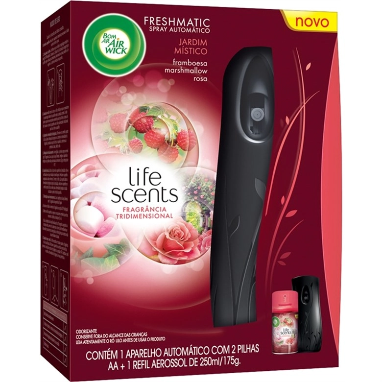 Desodorizador De Ar Automático Bom Ar 250ml Aparelho Refil Jardim Mistico Unit