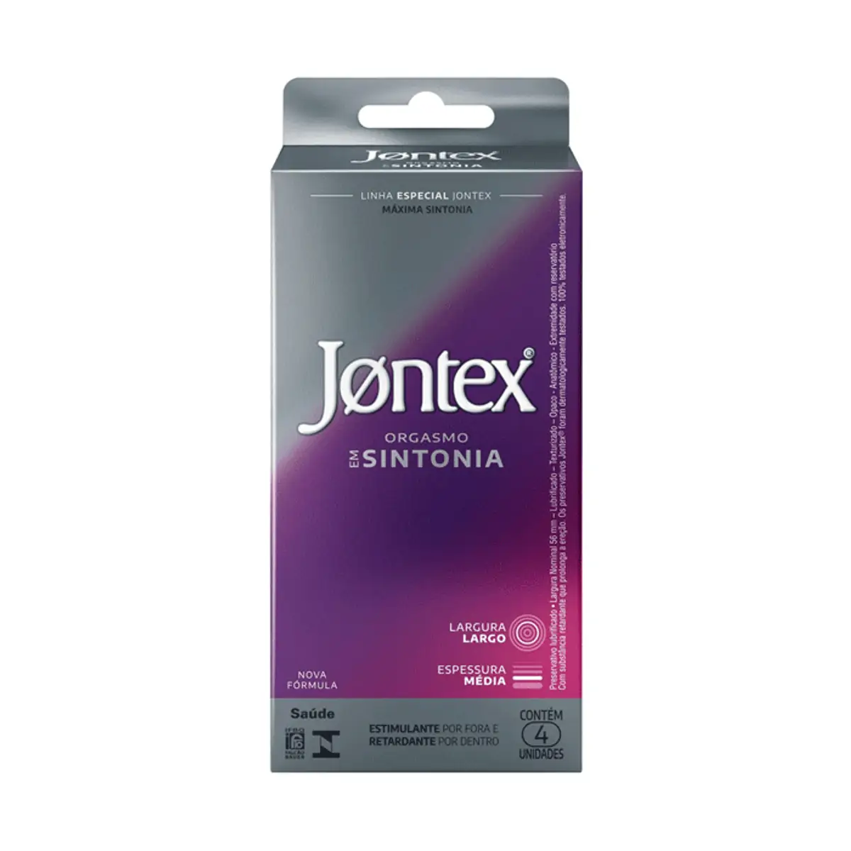 Preservativo Masculino Orgasmo Sintonia Jontex com 4 unidades