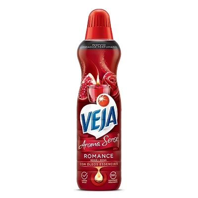 Limpador Perfumado Veja Aroma Sense Romance 500ml com óleos essenciais